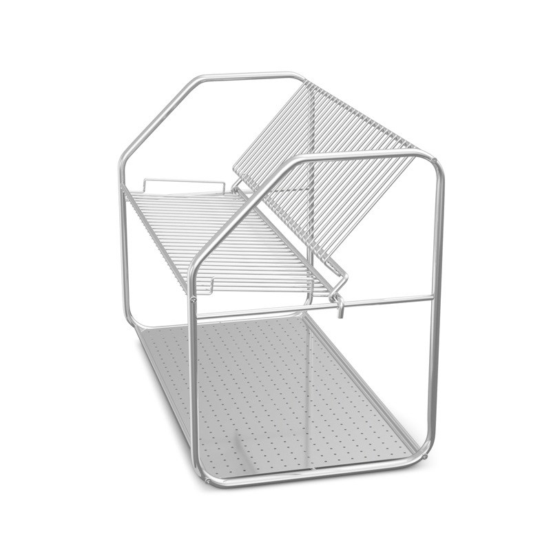 简约日式厨房排水碗架家用多功能碗碟收纳架金属双层沥水排碗架