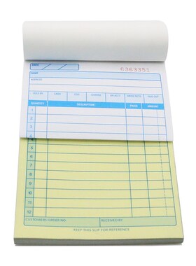 全英文收据RECEIPT 2联50份Sales Order Book国外销售单