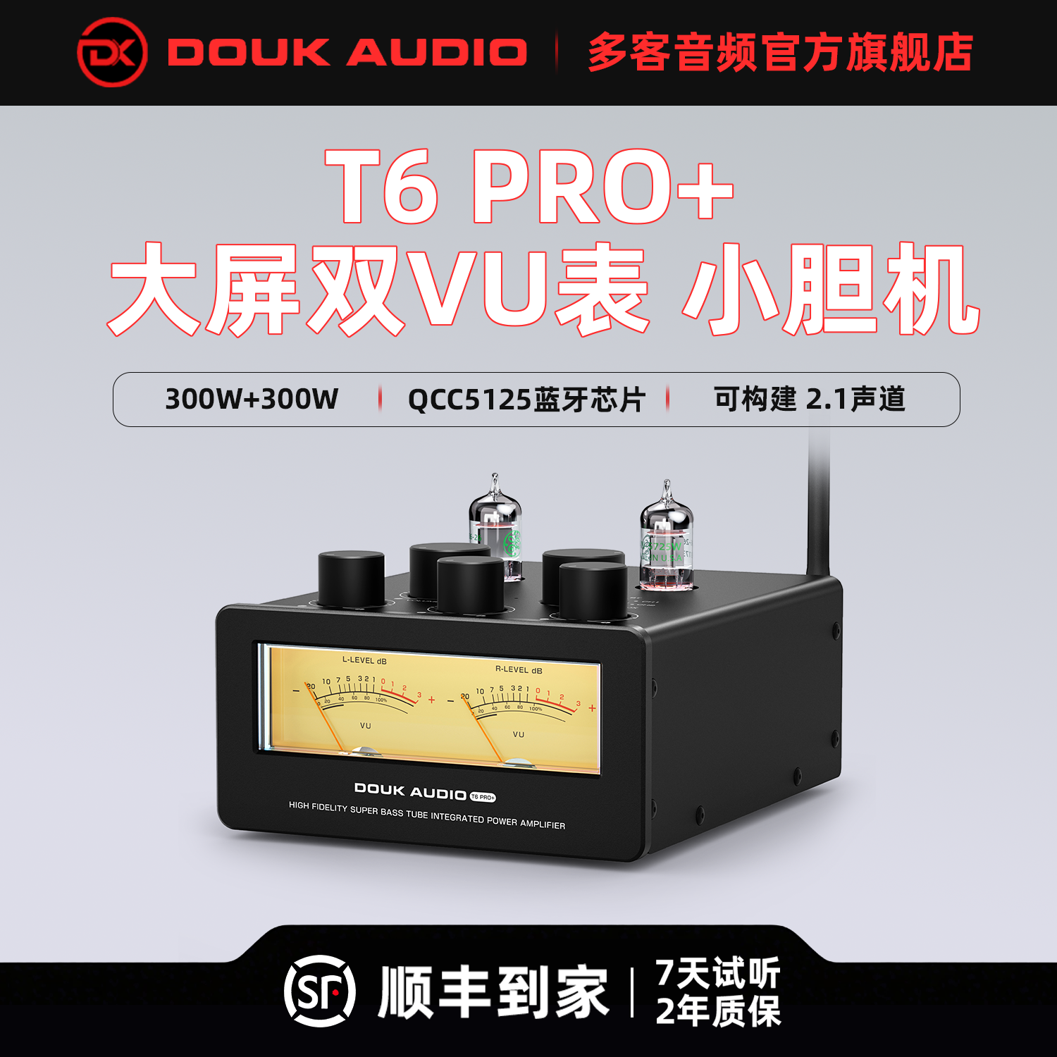 DOUK AUDIO T6 PRO+ 电子管大功率蓝牙5.1发烧级后级家用小胆机