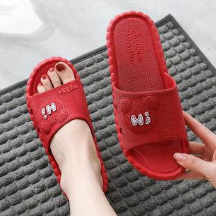 女夏天卡通外穿浴室洗澡防滑家居情侣室内可爱厚底凉拖男 日本拖鞋