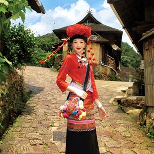 新款布朗族苗族少数民族服饰西双版纳傣族舞台表演旅拍写真套装
