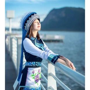 云南大理白族少数民族服装舞蹈演出服白族服装女成人写真民族套装