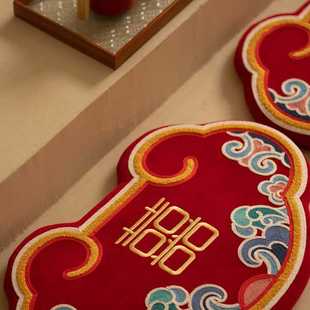 喜庆敬茶跪垫结婚一对红色喜字新娘坐垫改口敬酒婚礼婚庆用品