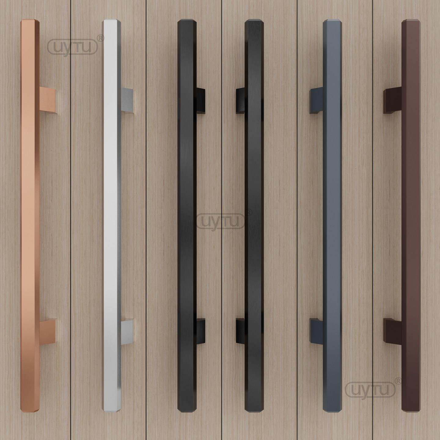 加厚铝合金把手钢化玻璃大门把手对装推拉办公室实木门把手银黑色,基础建材,大拉手,淘宝优惠券,粉丝福利购,淘宝优惠卷