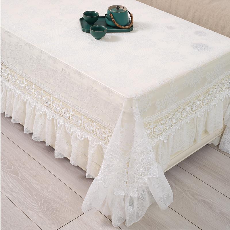新款氛围感茶几桌布蕾丝微透餐桌台布餐简约现代ins风防尘装饰布
