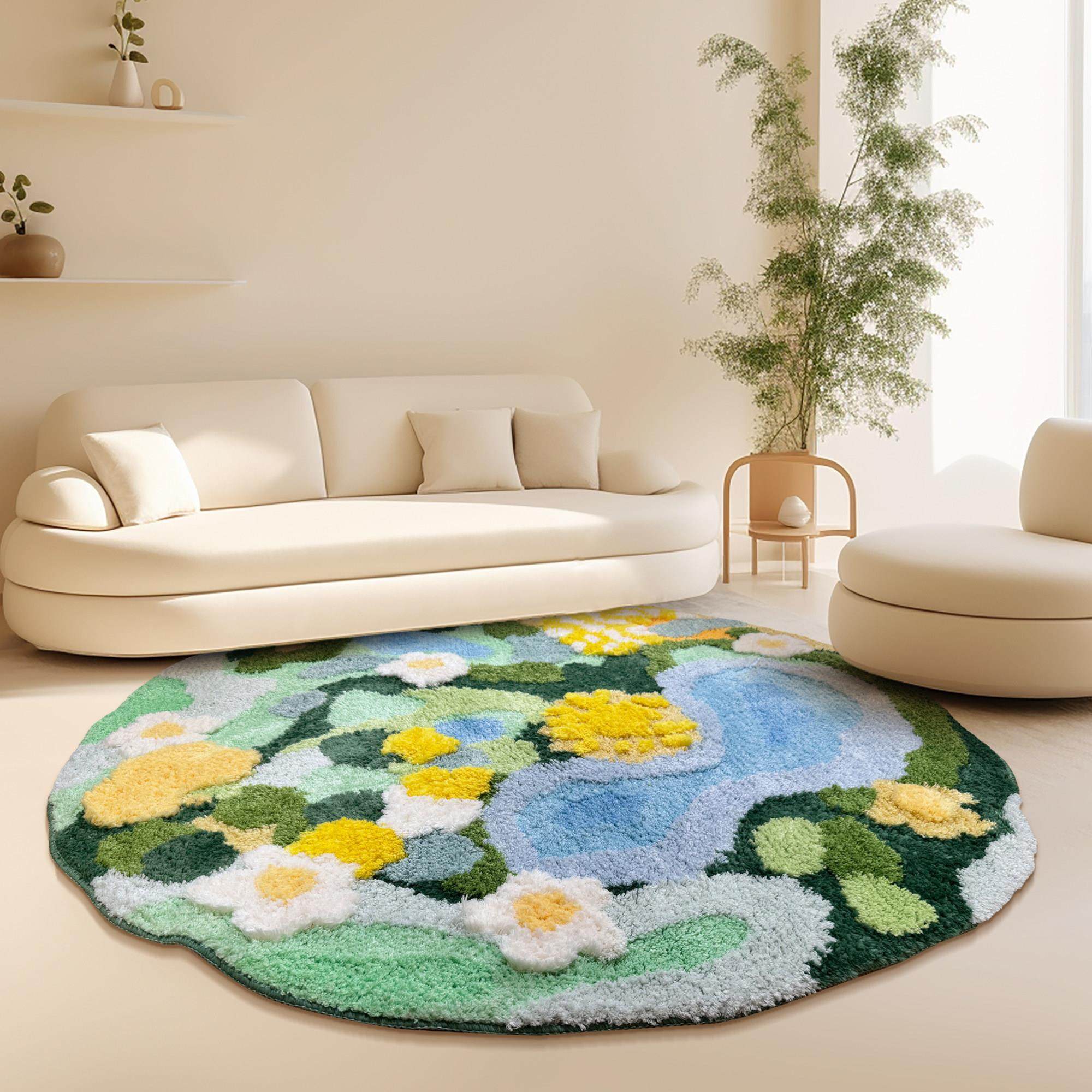 圆形地毯客厅茶几毯高级感ins风加厚毛绒地垫少女卧室房间床边毯,居家布艺,地毯,淘宝优惠券,粉丝福利购,淘宝优惠卷
