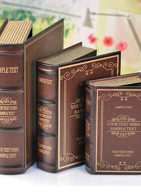 覆古假书装饰品 欧式书房摆件家居木质彷真书 桌面装饰书本收纳盒