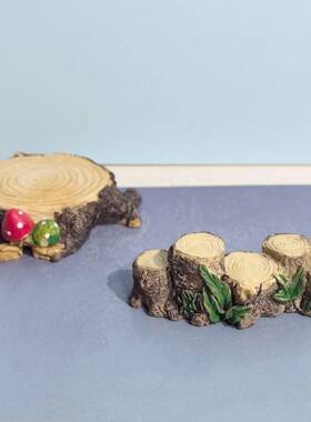 迷你模拟小木桩桥树脂饰品微景观装饰沙盘盆景攀爬宠物鱼缸潜水景