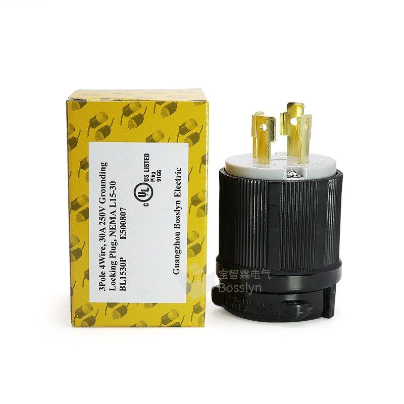 NEMA L15-30P美式灯具插头 美国加拿大电梯接线插头 美规防松插头