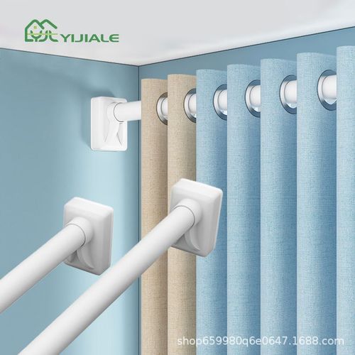 免打孔伸缩晾衣杆家用多功能浴帘杆阳台窗帘杆卧室衣柜撑杆挂衣架
