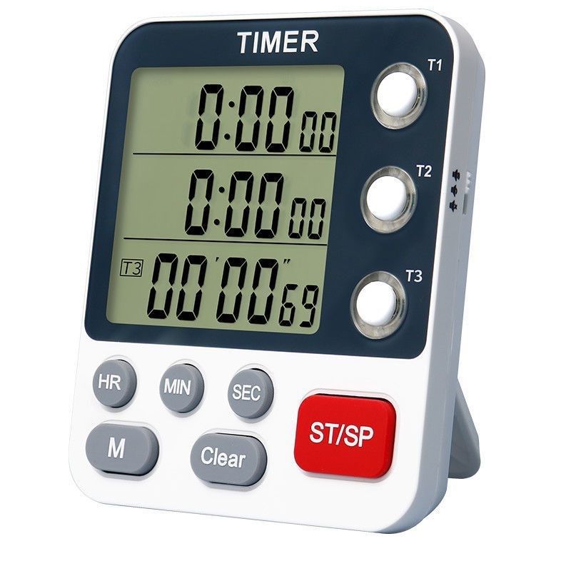 多功能三通道三屏计时器提醒器厨房烹饪学习电子定时器可静音大声