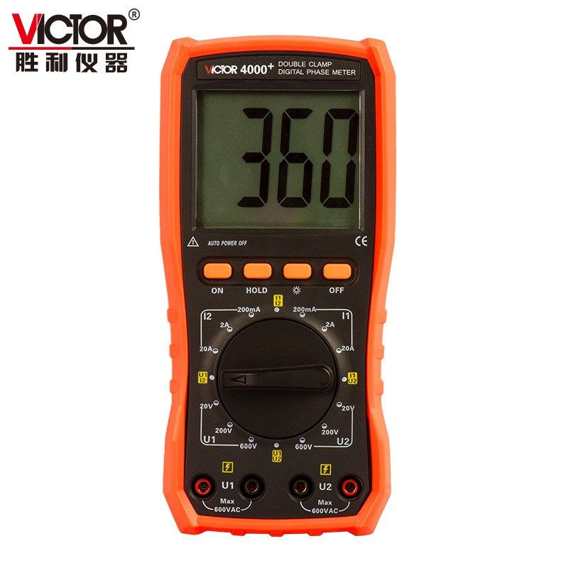 胜利VC4500相位伏安表 数显智能交流电流表电压表测量三相伏安表