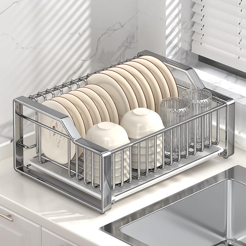 碗碟收纳层架碗架304不锈钢厨房置物架沥水篮放餐具碗筷碗盘沥水