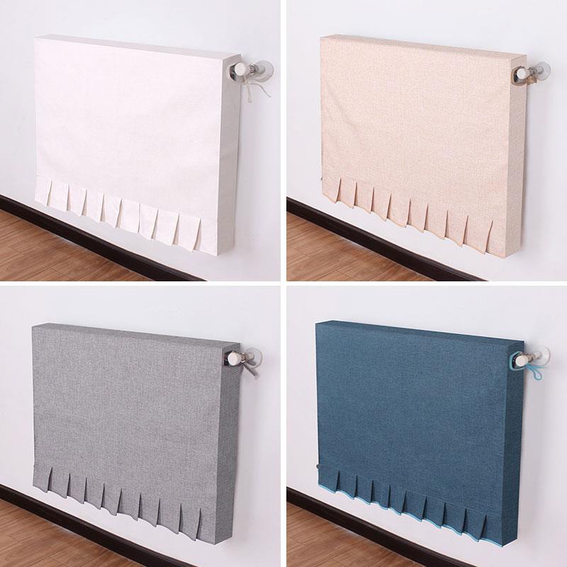 加厚暖气片罩简约家用暖气防尘罩纯色布艺装饰遮挡全包暖气套定制