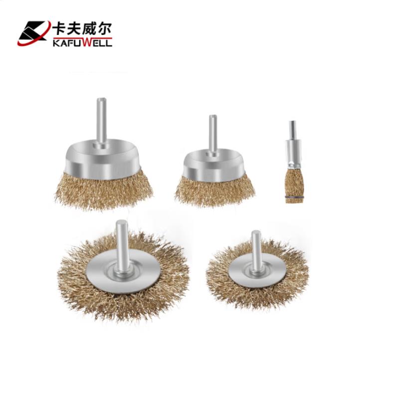卡夫威尔5件套钢丝轮组合电钻钢丝刷清洁抛光刷碗型除锈刷EM4924