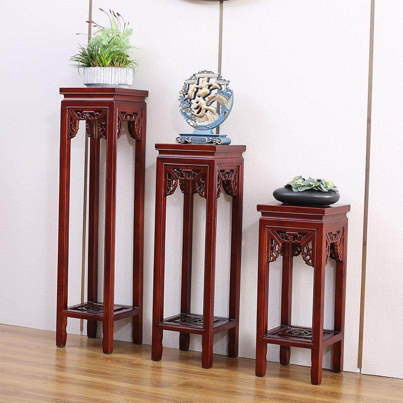 实木花架新中式明清落地式客厅盆景架子室内高低格置物架花盆架,住宅家具,花架/花几,淘宝优惠券,粉丝福利购,淘宝优惠卷