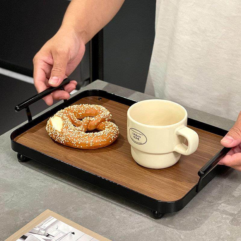 木纹早餐托盘长方形茶盘客厅茶几零食水果盘餐盘放茶杯茶具收纳盘,餐饮具,餐用托盘,淘宝优惠券,粉丝福利购,淘宝优惠卷