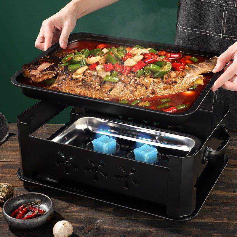 加厚黑钢商用餐厅烤鱼炉不锈钢不粘烤鱼盘碳烤炉木炭长方形酒精炉,厨房/烹饪用具,烧烤炉,淘宝优惠券,粉丝福利购,淘宝优惠卷