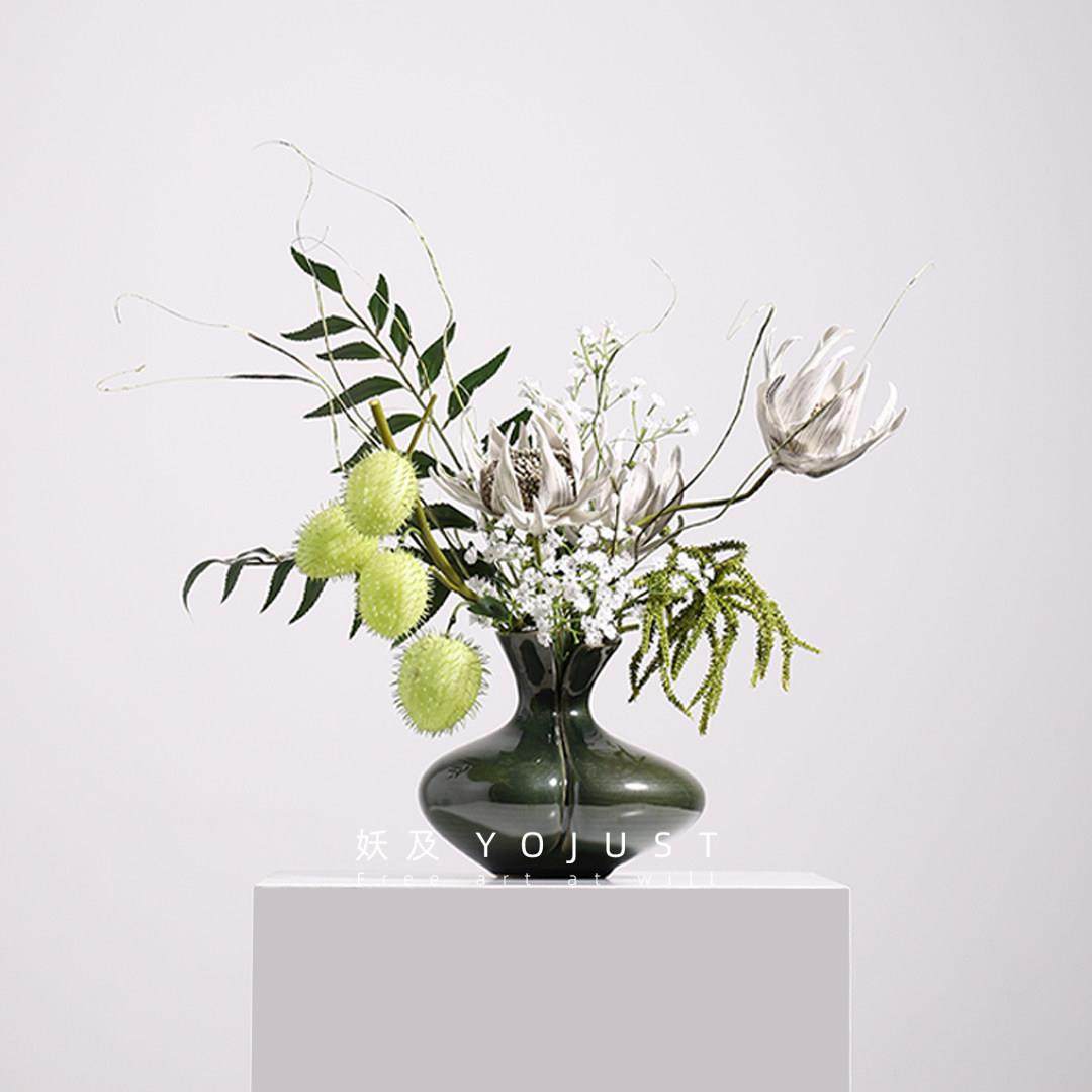妖及现代新中式细颈花器仿真花艺 样板间客餐厅玄关桌面软装摆件,家居饰品,花瓶,淘宝优惠券,粉丝福利购,淘宝优惠卷