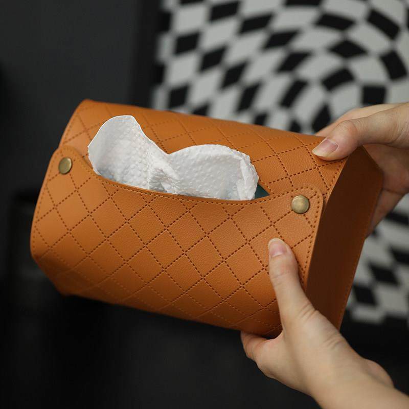 创意菱格环保pu皮客厅纸巾盒轻奢纸巾套简约家用防水桌面卫生纸盒,收纳整理,纸巾盒,淘宝优惠券,粉丝福利购,淘宝优惠卷