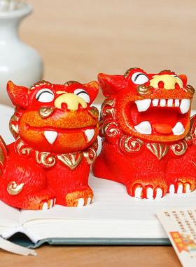 狮三百|喜上眉梢 石敢当桌面装饰摆件客厅书房家居品开业礼物