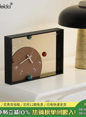 Mandelda家居创意时钟摆件客厅入户玄关摆放式桌面座钟表装饰品