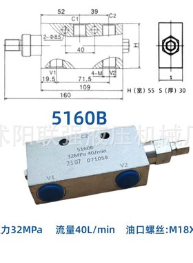 管式板式平衡阀双向液压锁25160/25220工程械设备配件油缸保压阀