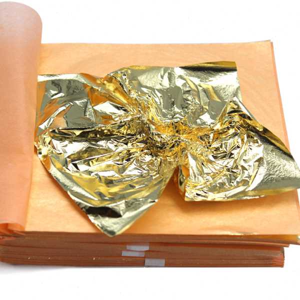跨境金箔纸本子箔紫铜箔 14CM南京金箔 工艺贴金装饰仿金银箔纸