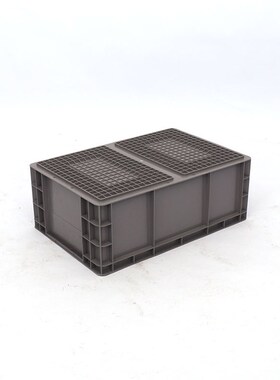 灰色EU4622箱 标准物流箱加强底部四面可配卡夹600*400*220mm