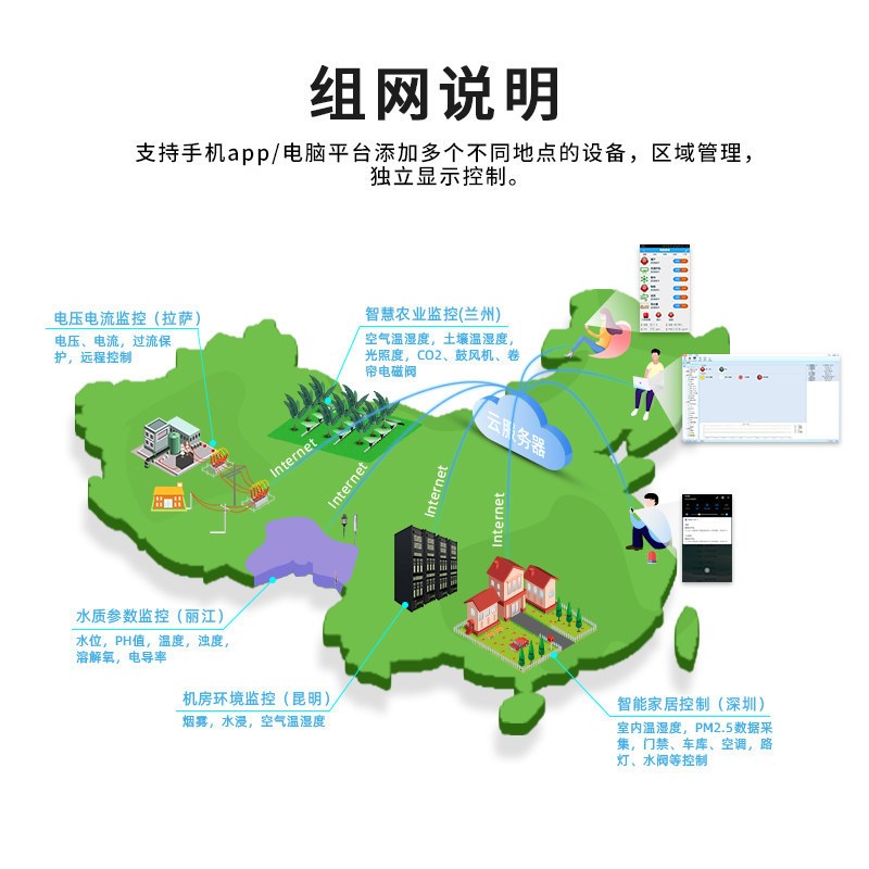 DAM1200D-MT 12路无线继电器控制模块控制开关远程智能控制云平台