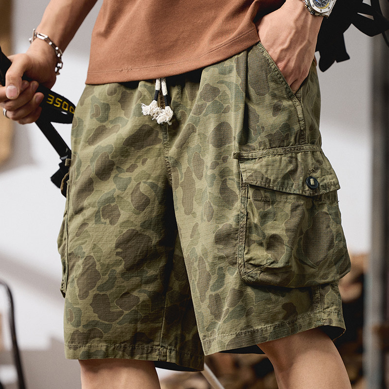 潮掌柜复古美式工装裤工装风迷彩大码宽松日系工装裤夏季裤子男款