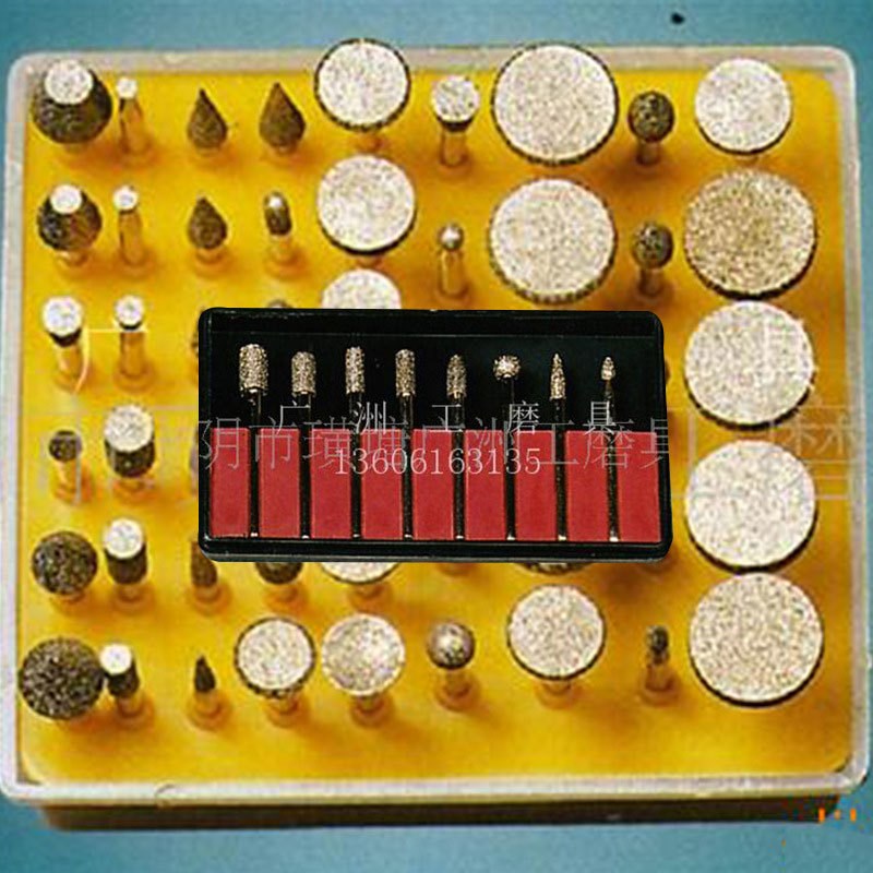 供应盒装电镀金刚石磨头 30pc金刚石磨针柄 PC盒精装打磨棒