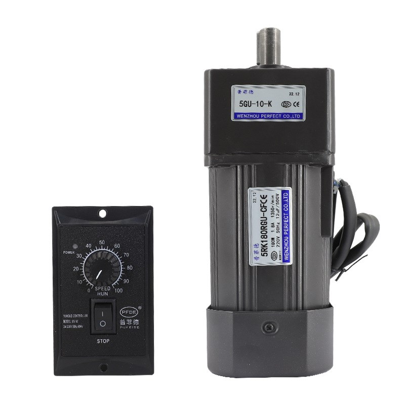 减速电机180w5GU齿轮箱220v可调变速输送带传送带大扭力小型调速