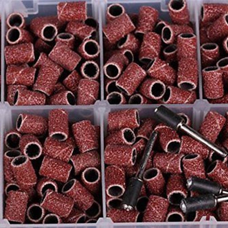 480PC电磨 1/4 砂带鼓砂圈混合粗细套装小孔旋转工具盒