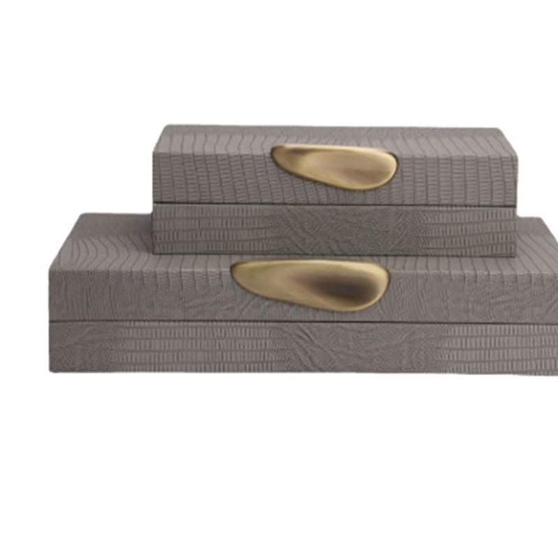 现代简约木质收纳盒电视柜样板间衣帽间书房客厅家居软装饰品摆件