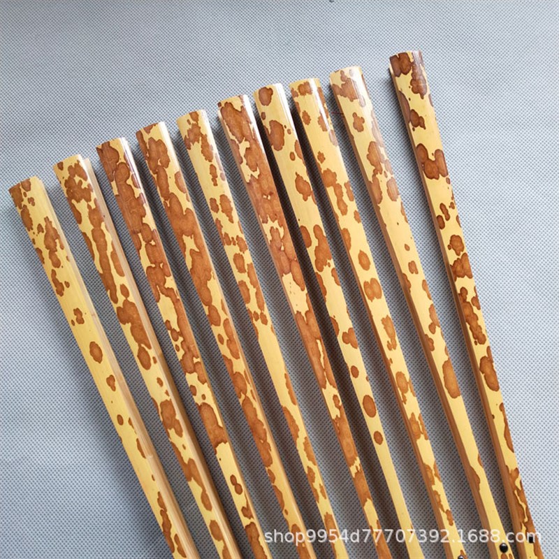 现货文玩宣纸折扇天然斑竹湘妃竹梅妃折扇手工扇子配空白扇面