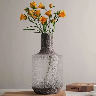 小口径玻璃花级感拼接复古花器家居软装 新中式 饰品电视柜摆件