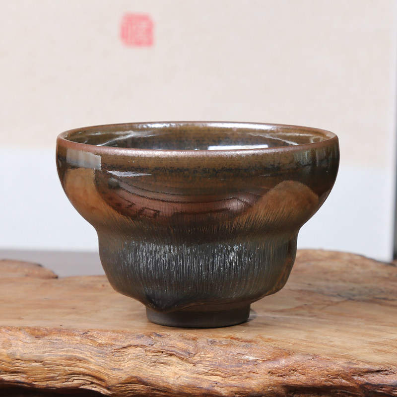 建盏主人杯茶杯张伟葫芦银毫建阳原矿纯手工茶具高端银兔毫盏茶盏