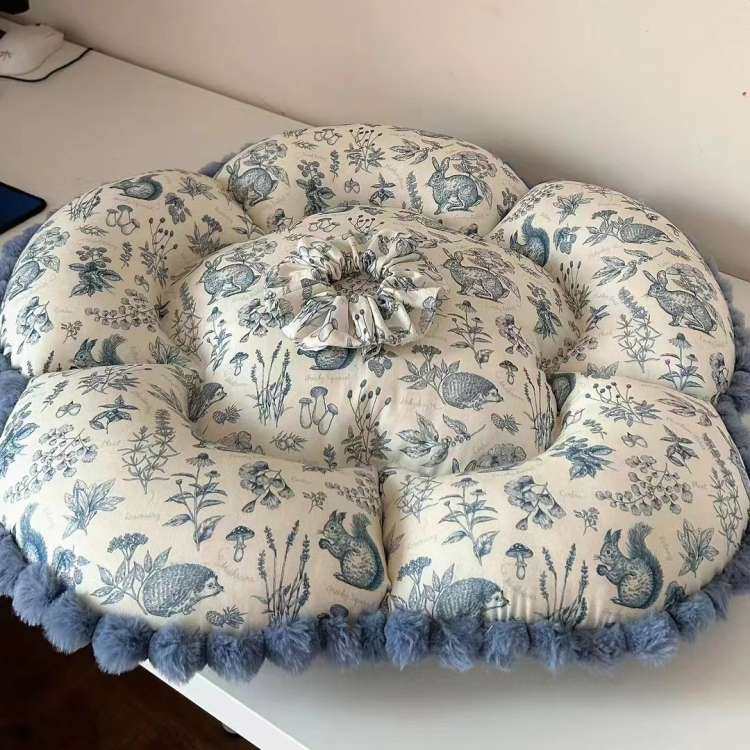 猫狗窝纸样花朵垫猫窝冬夏季舒适保暖狗狗用品床垫子图纸