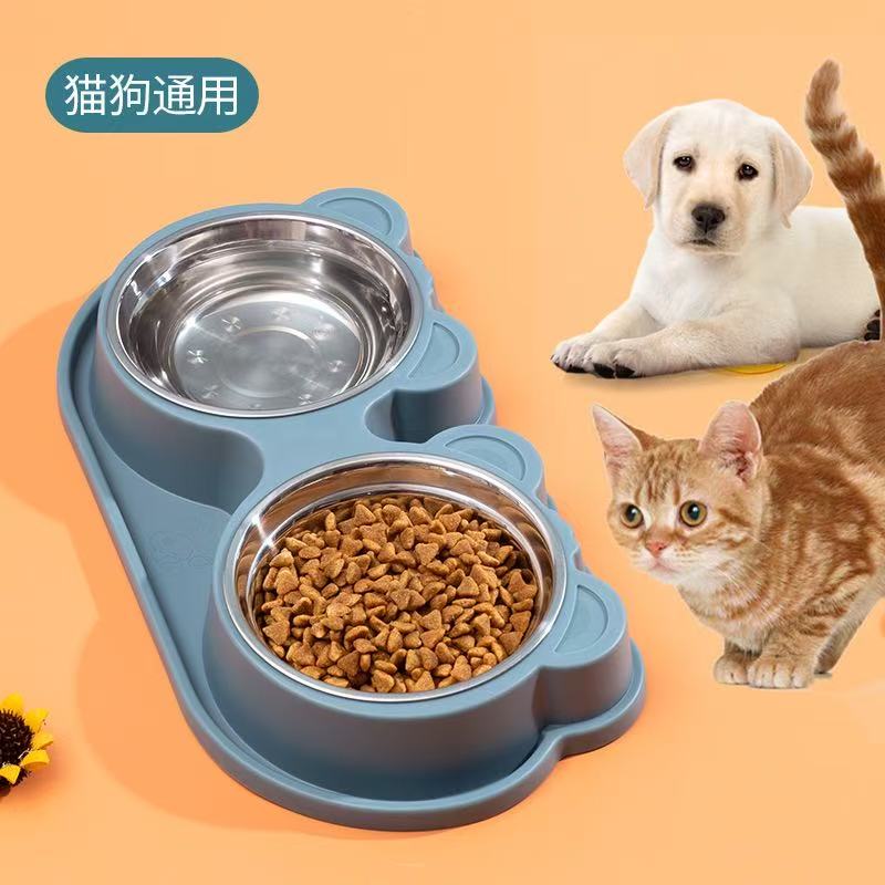 猫碗狗碗防打翻不锈钢双碗