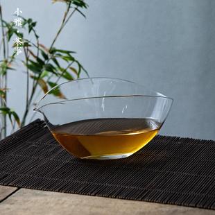 玻璃扁舟公道杯耐热高硼硅茶海家用分茶器日式 小雅 匀杯功夫茶具