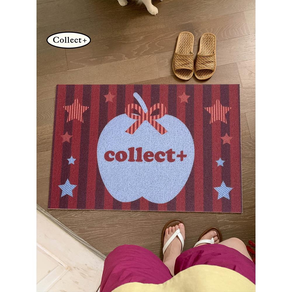 “一体式”新春丝绸圈入口地垫耐磨耐脏门口可爱防滑Pvc地垫可定