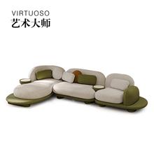 艺术大师鹅卵石沙发客厅设计师大小户型转角组合沙发2025新款异形
