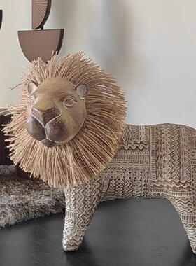 小费尔狮北欧风开运小狮子艺术摆件工艺品卧室客厅装饰品