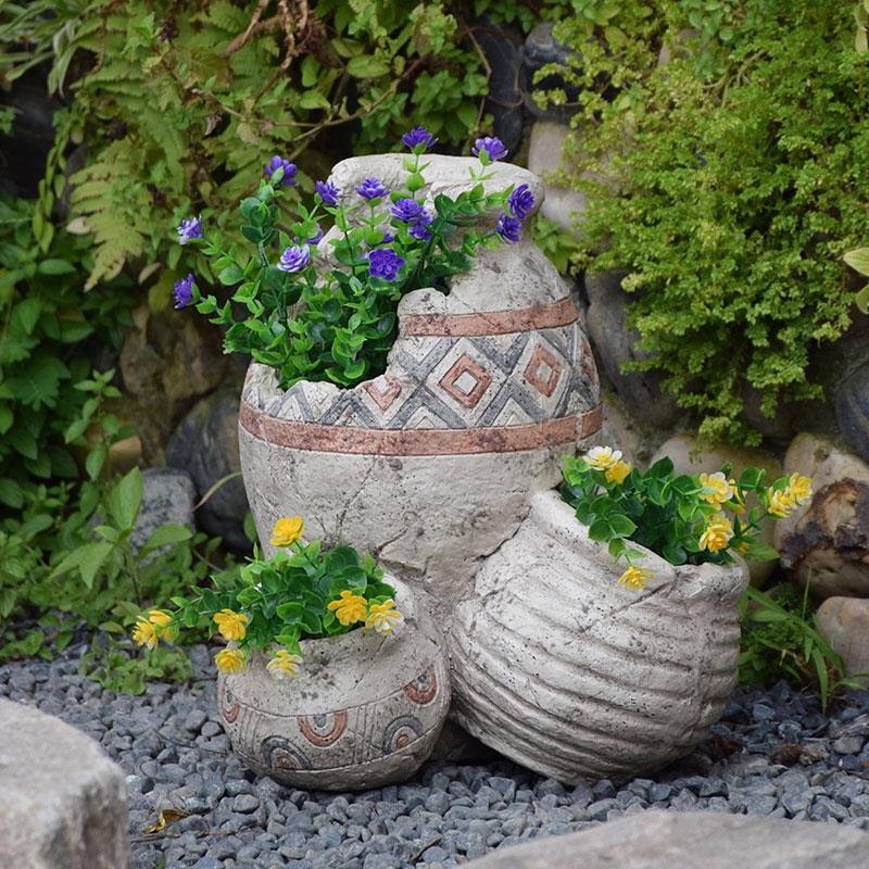 花园装饰庭院创意造型复古花盆怀旧景观布置园艺杂货多肉花缸摆件