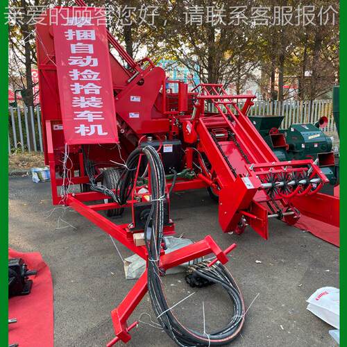 厂家直销草捆马自动捡拾机 大力农用青储车机装 方带形牧草HNE捆