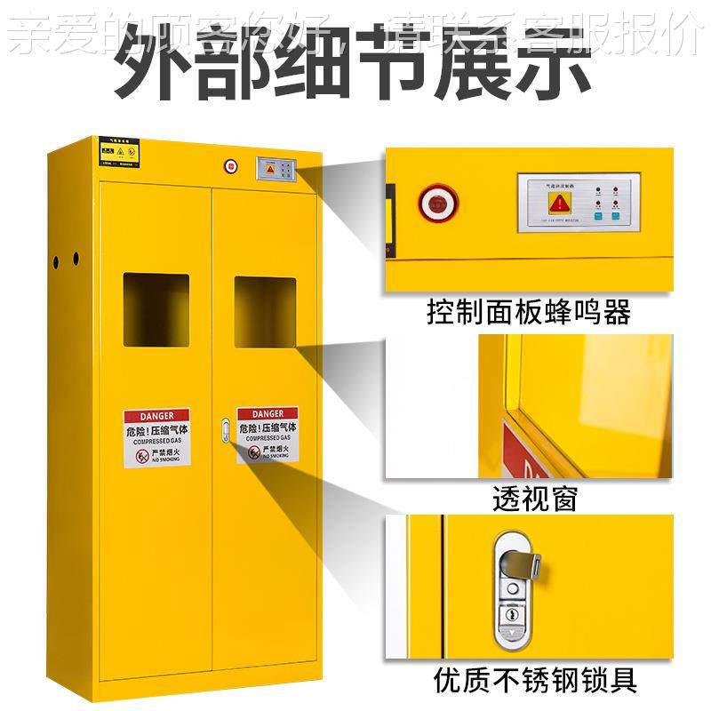实验室工业FLS-QPG3排智能警风气气瓶柜氧气乙炔煤气钢瓶储报存柜