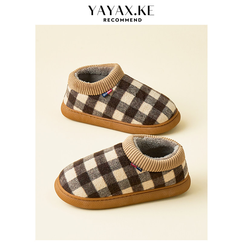 包跟棉拖鞋女冬天居家用加绒室z内保暖毛绒带后跟防滑可外穿棉鞋