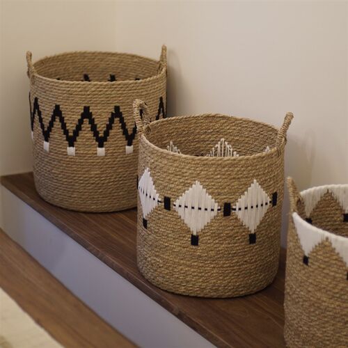 以手造物。摩洛哥侘寂原木风手工脏衣篮L收纳筐脏衣篓民宿收纳篮