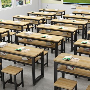 课桌椅培训班学习桌学校辅导班补习班圆角家用书桌椅中小学生儿童